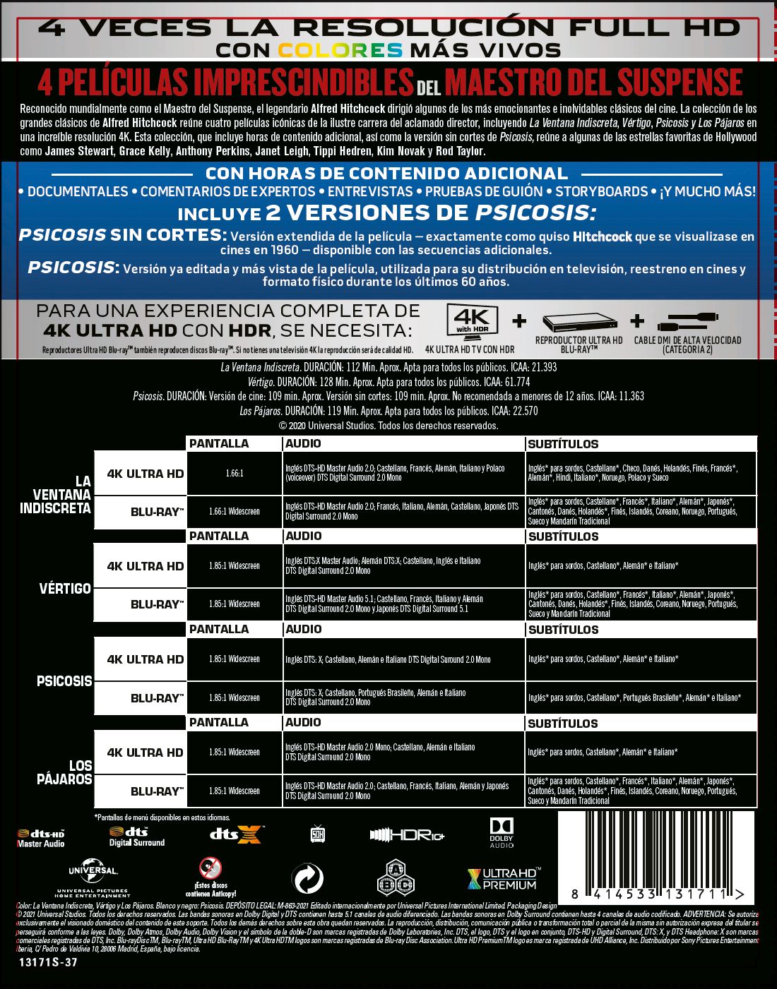Alfred Hitchcock Classics Collection (4K UHD + Blu-ray)