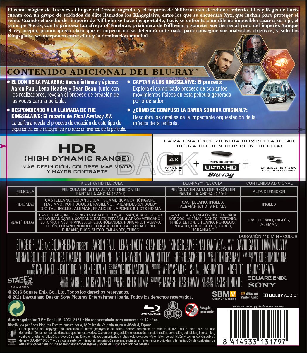 Final Fantasy XV: La pelÍcula (4K UHD + Blu-ray)