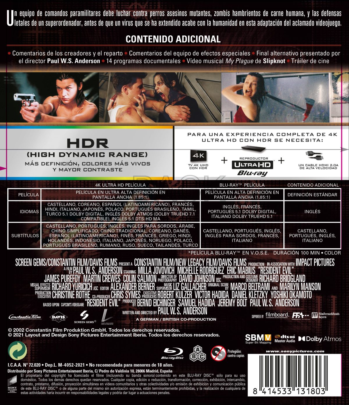 Resident Evil 1 (4K UHD + Blu-ray)