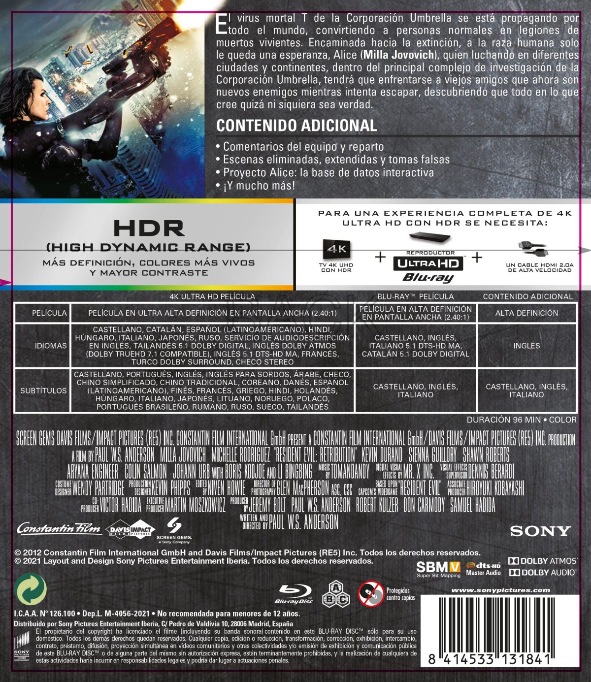 Resident Evil 5: Venganza (4K UHD + Blu-ray)
