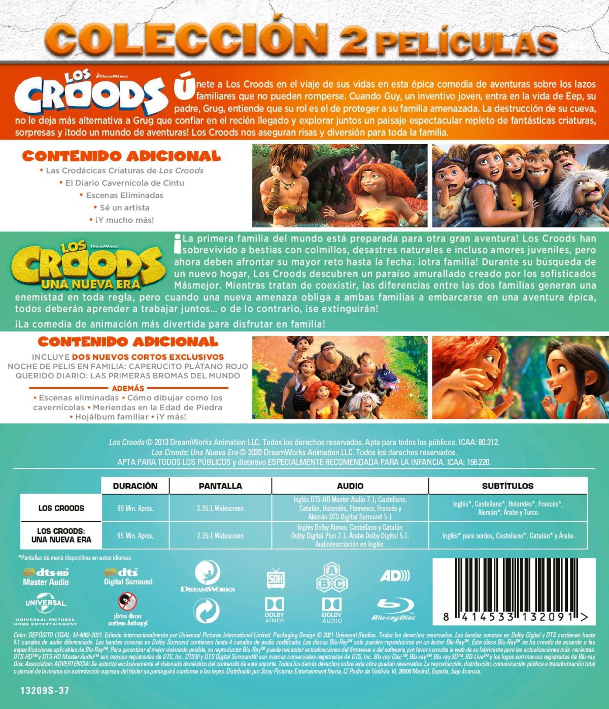 Los Croods. Pack 1-2 (Blu-ray)