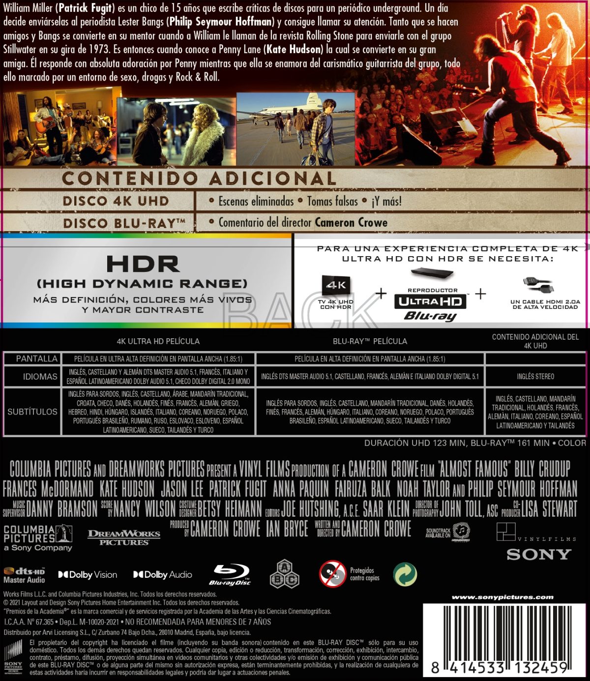 Casi famosos (4k UHD + Blu-ray)