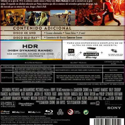 Casi famosos (4k UHD + Blu-ray)