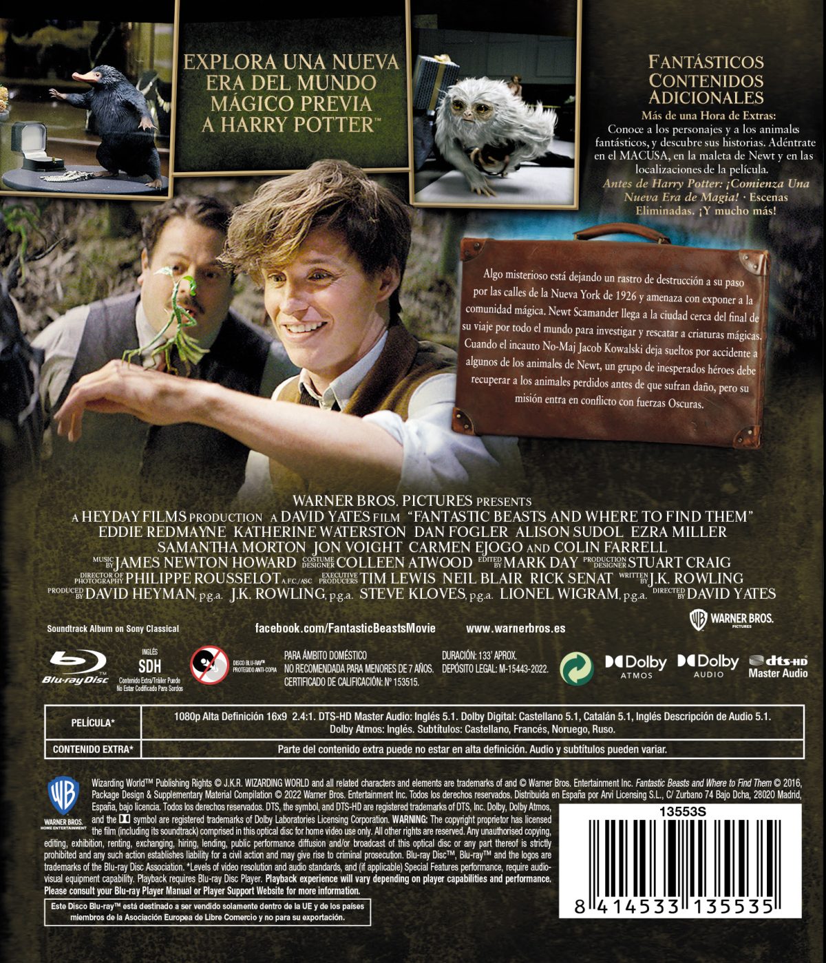 Animales fantásticos 1: Y dónde encontrarlos (Blu-ray)
