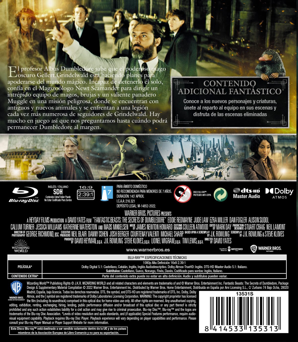 Animales fantásticos 3: Los secretos de Dumbledore (Blu-ray)