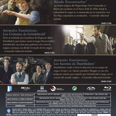 Animales fantásticos: Pack 1-3 (Blu-ray)