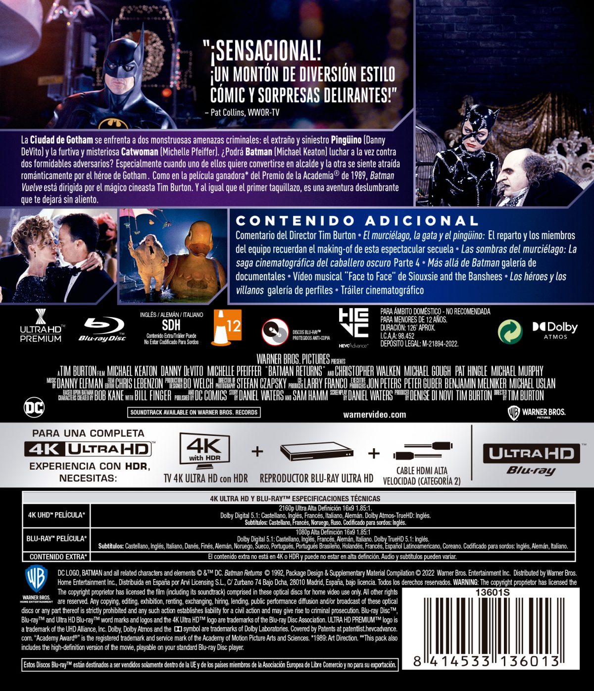 Batman vuelve (4K UHD + Blu-ray)
