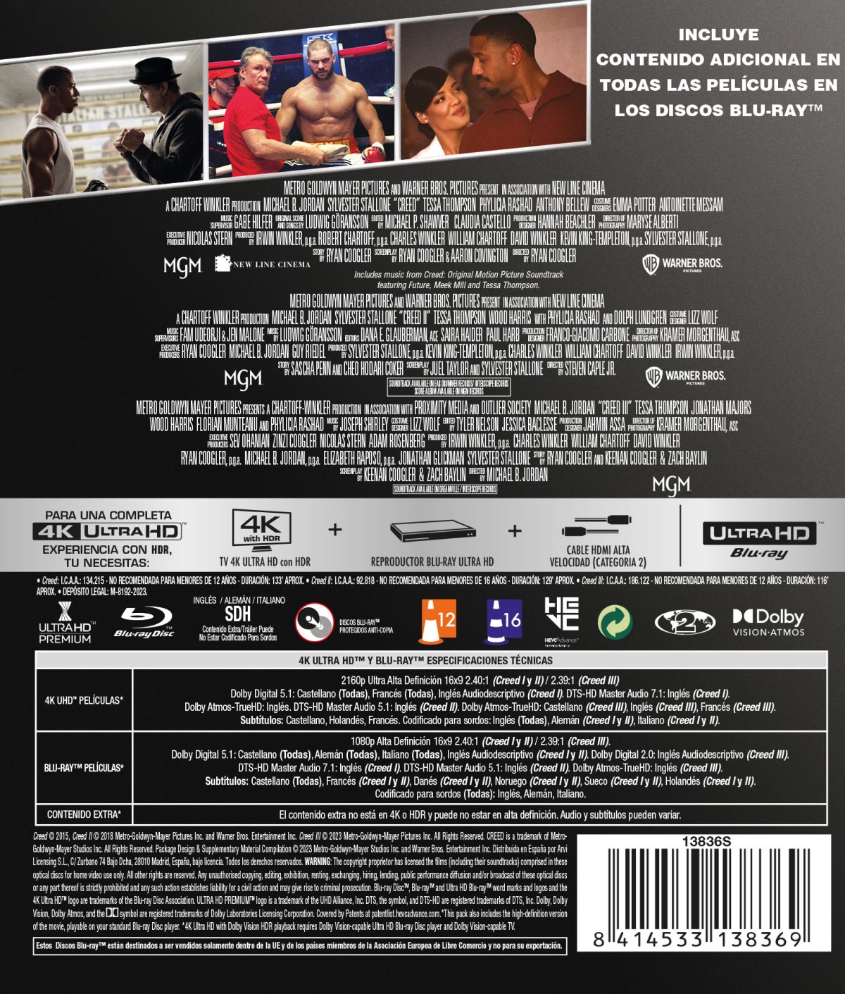 Creed: Pack 1-3 (4K UHD + Blu-ray)