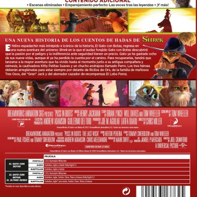 EL GATO CON BOTAS PACK 1-2 (DVD) - 8414533137645 - Trasera El gato con botas: Pack 1-2 (DVD)