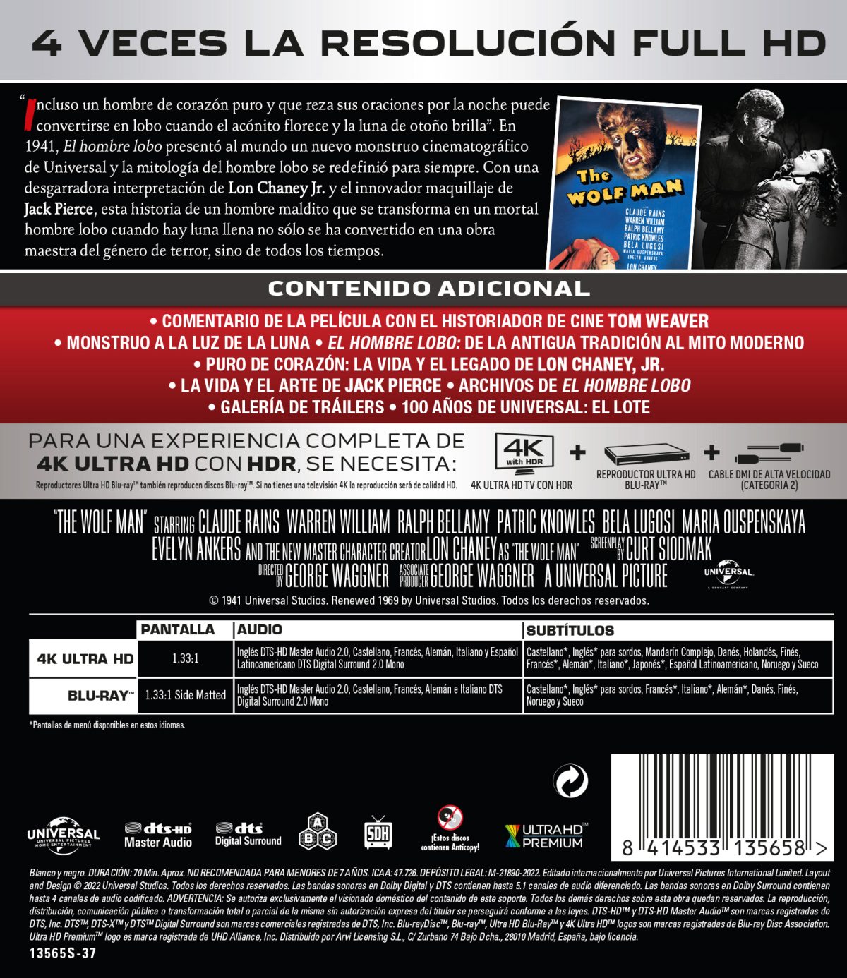 El hombre lobo (4K UHD + Blu-ray)