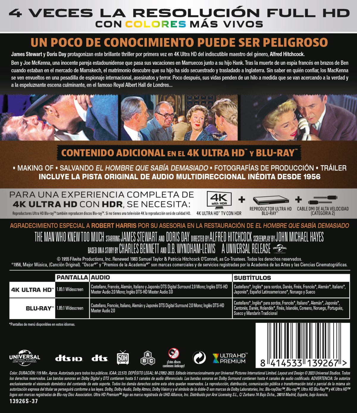 El hombre que sabia demasiado (4K UHD + Blu-ray)
