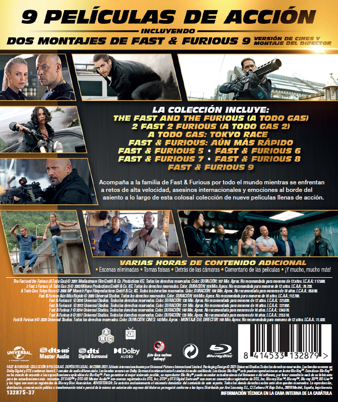 Fast & Furious: Pack 1-9 (Blu-ray)