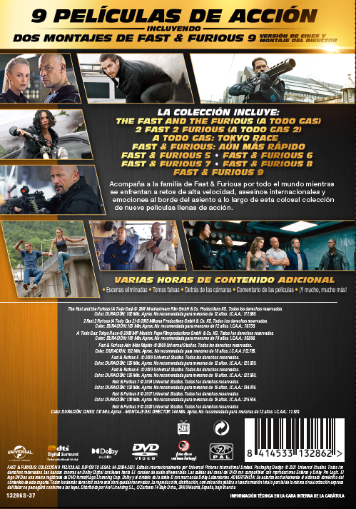 Fast & Furious: Pack 1-9 (DVD)