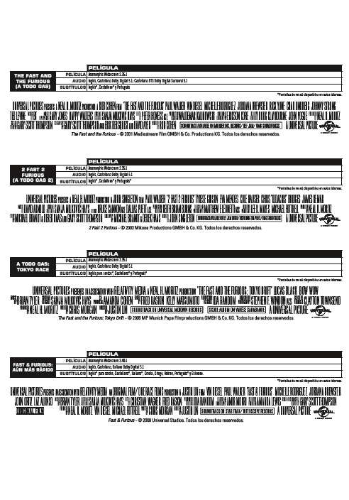 Fast & Furious: Pack 1-9 (DVD)