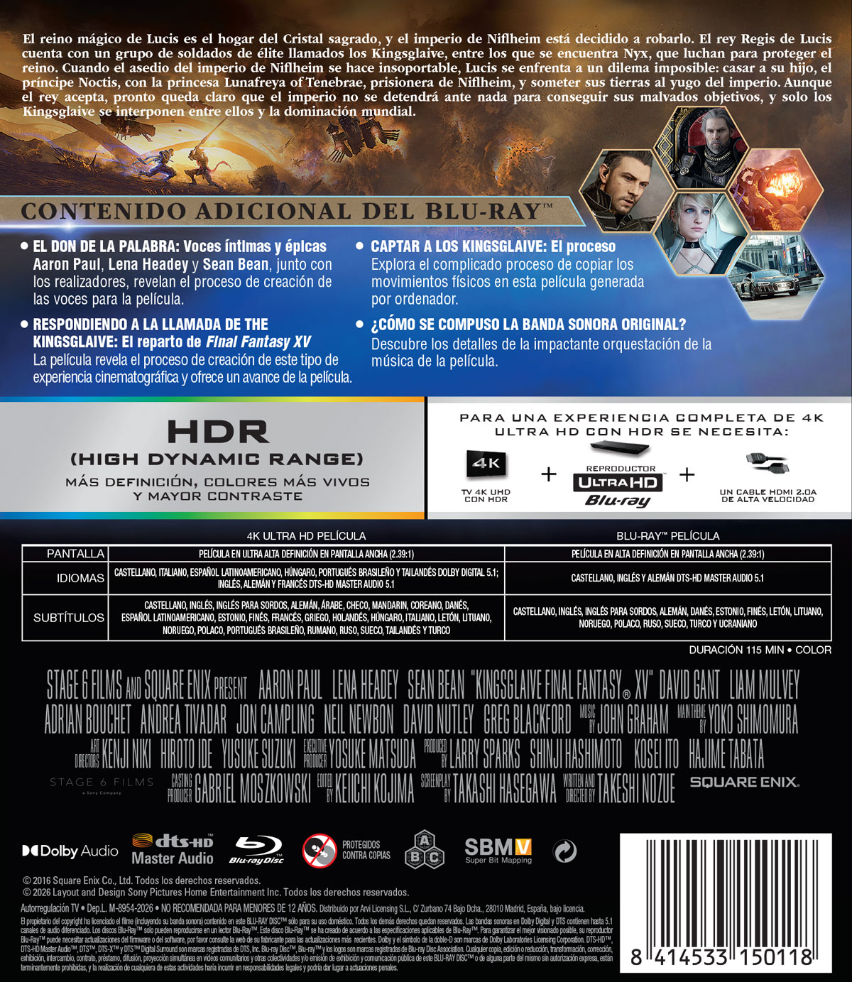 Final Fantasy XV: La película (4K UHD + Blu-ray)
