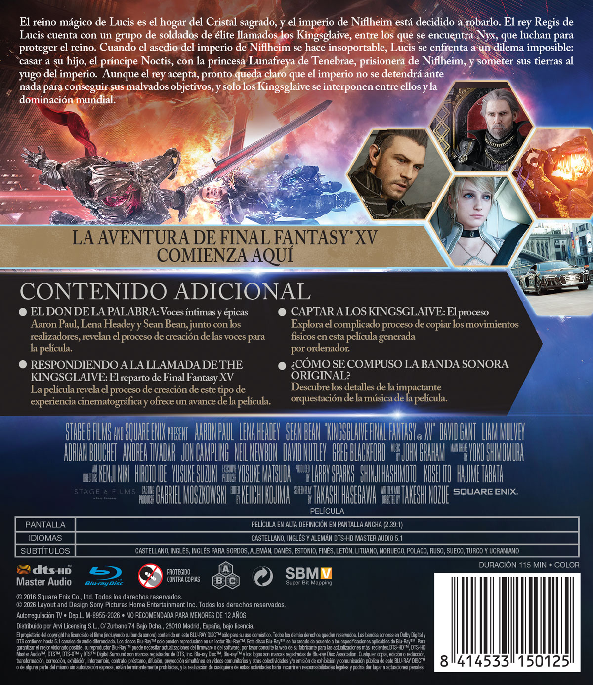 Final Fantasy XV: La película (Blu-ray)