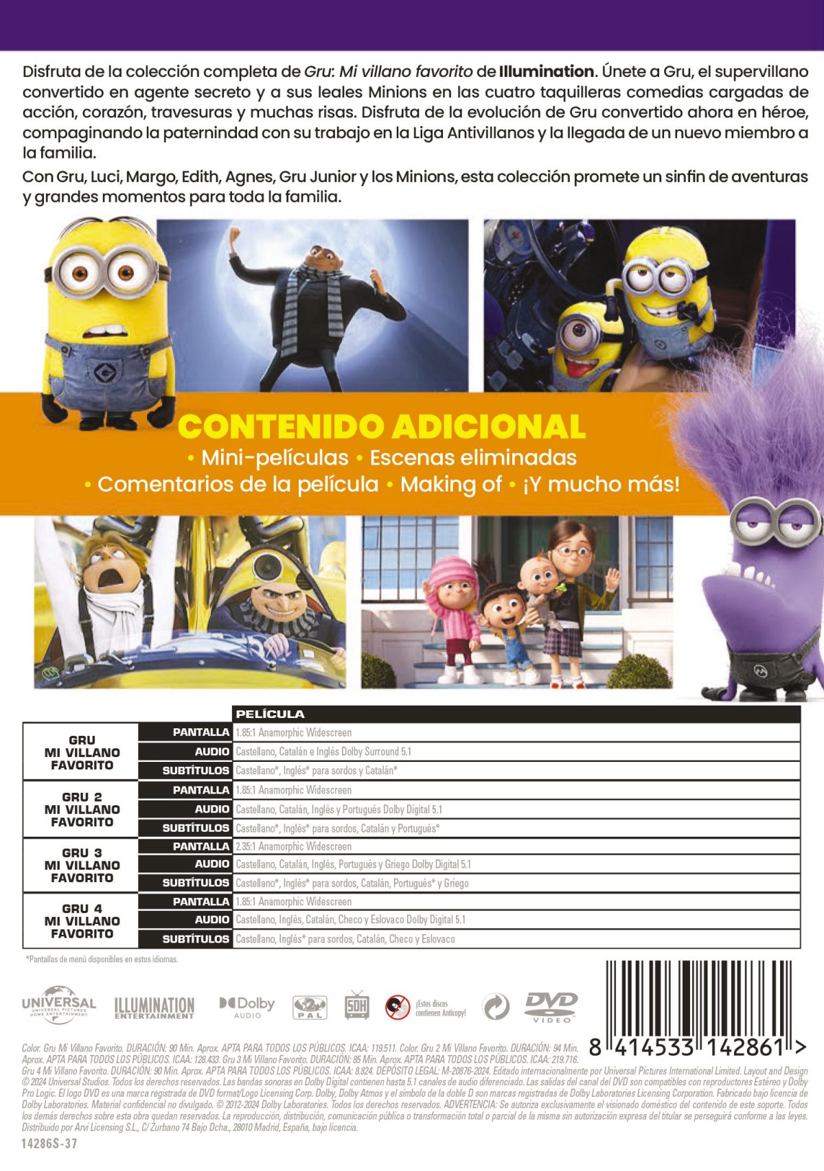 Gru mi villano favorito. Pack 1-4 (DVD)