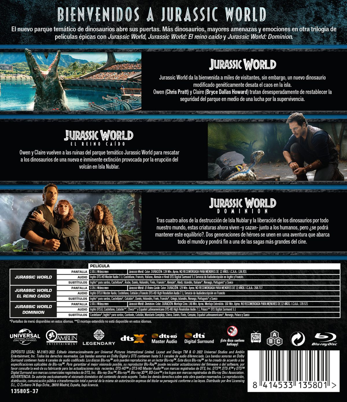 Jurassic World: Pack 1-3 (Blu-ray)