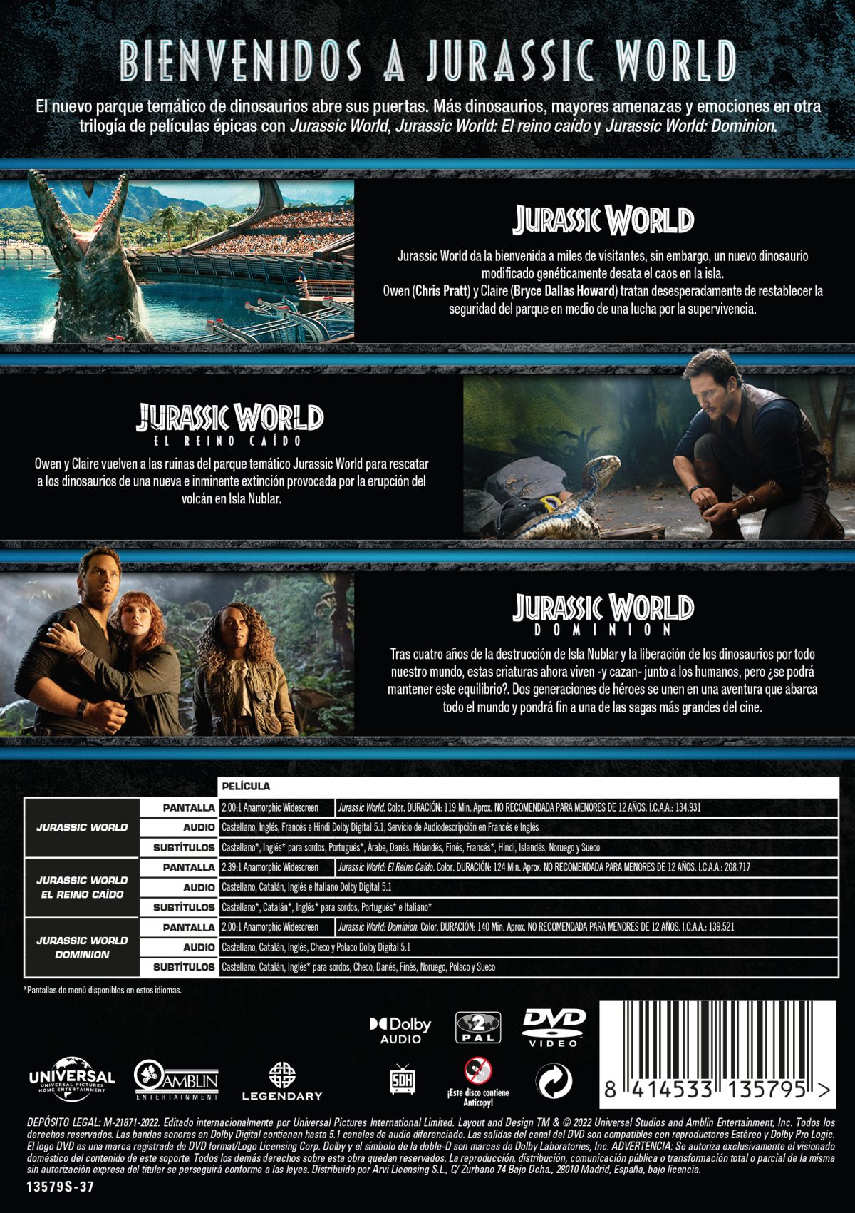 Jurassic World: Pack 1-3 (DVD)