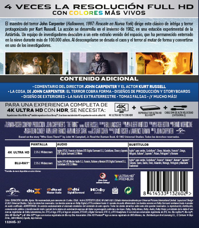 La cosa (4k UHD + Blu-ray)