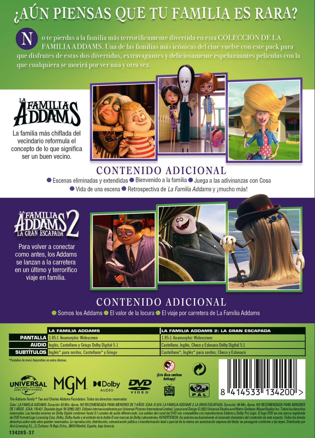 La familia Addams: Pack 1-2 (DVD)