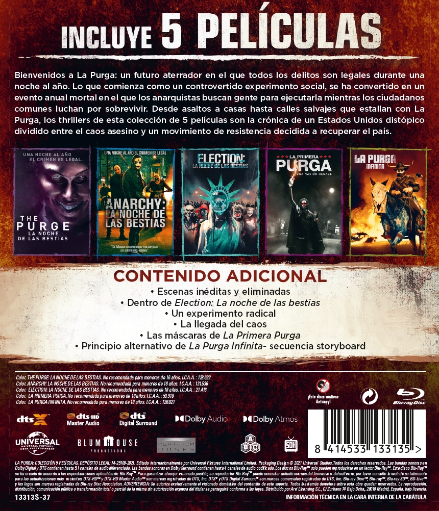 La purga: Pack 1-5 (Blu-ray)