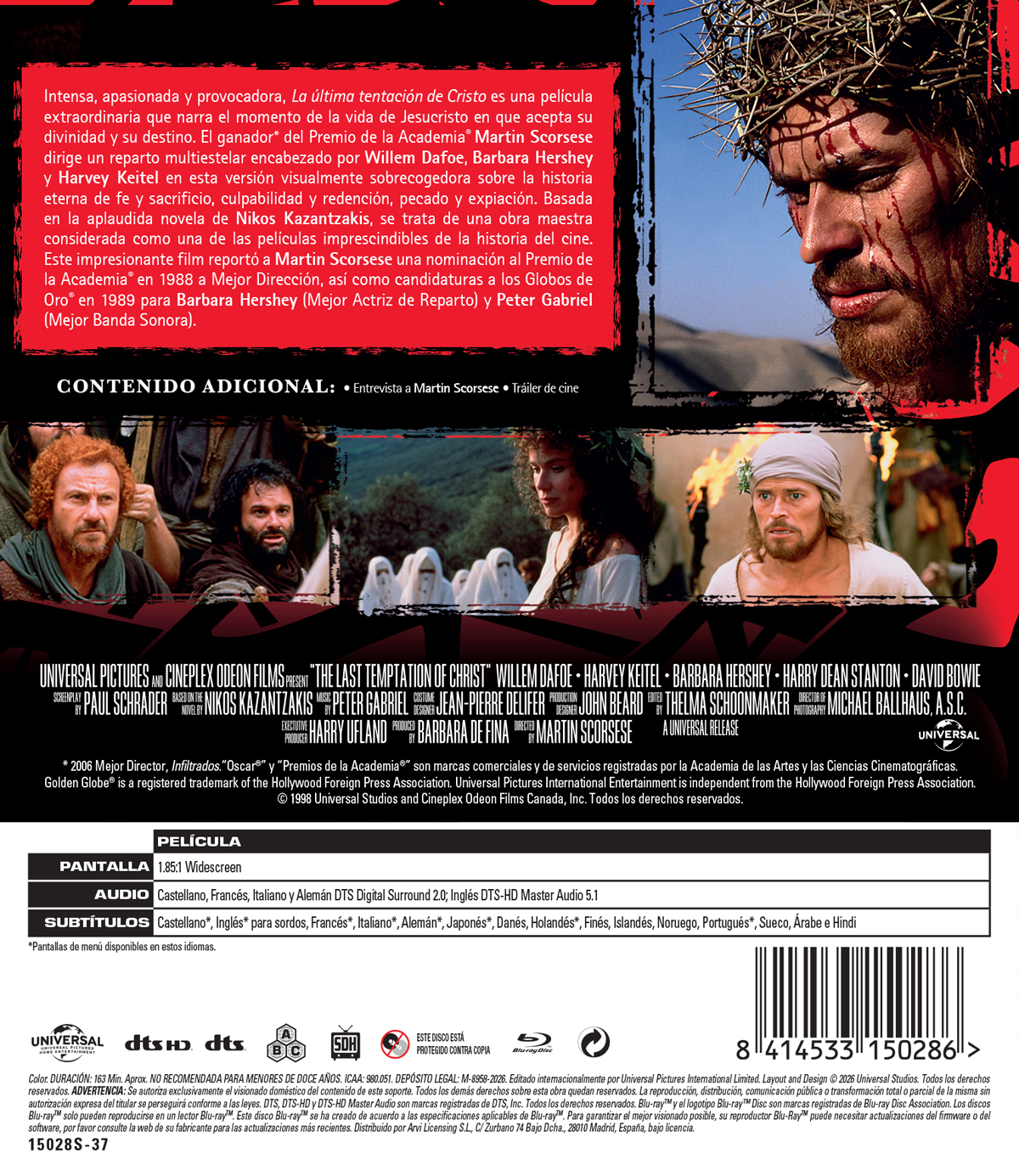 La última tentación de Cristo (Blu-ray)