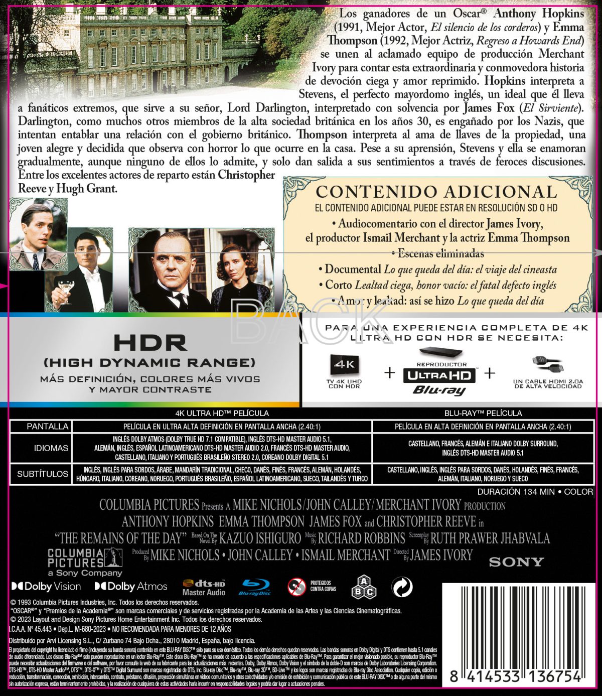 Lo que queda del día (4K UHD + Blu-ray)