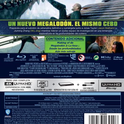 MEGALODON 2 LA FOSA (4K UHD + BD) - 8414533139496 - Trasera Megalodón 2: La fosa (4K UHD + Blu-ray)