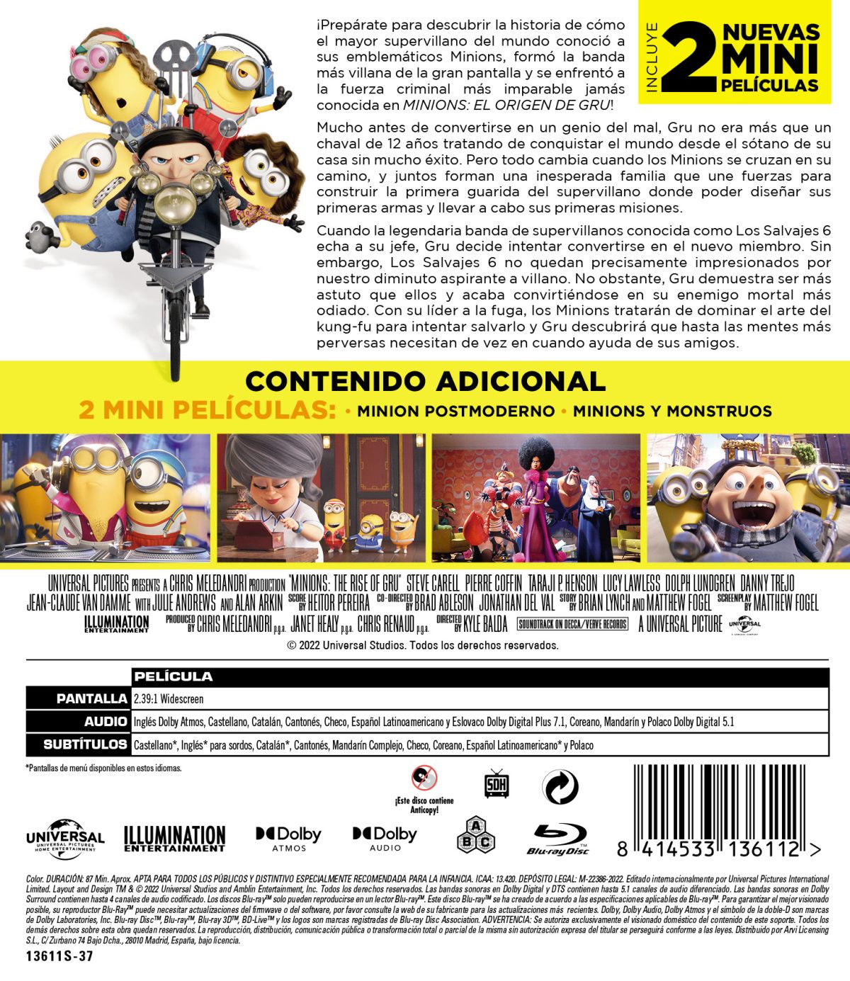 Minions 2: El origen de Gru (Blu-ray)