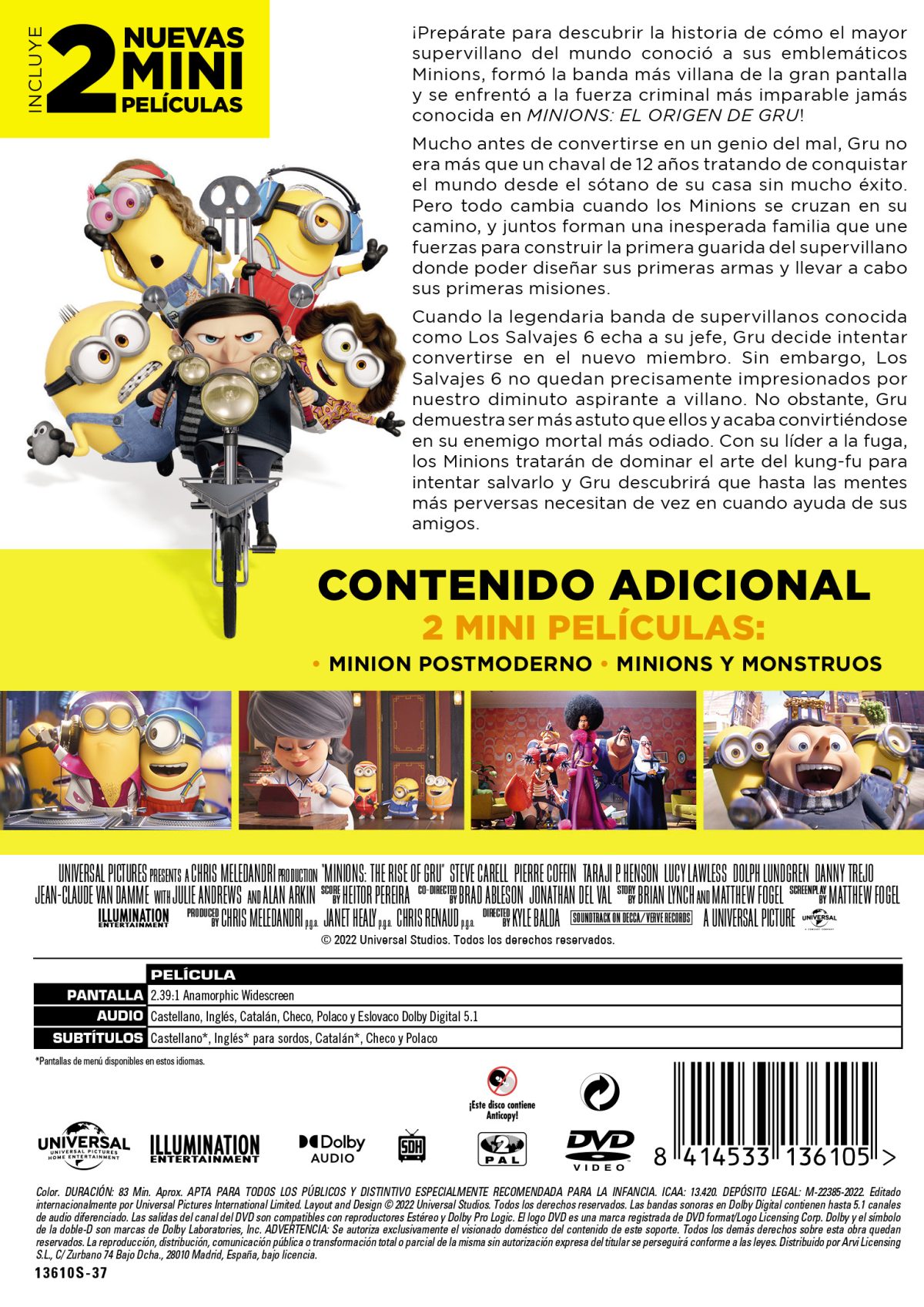 Minions 2: El origen de Gru (DVD)