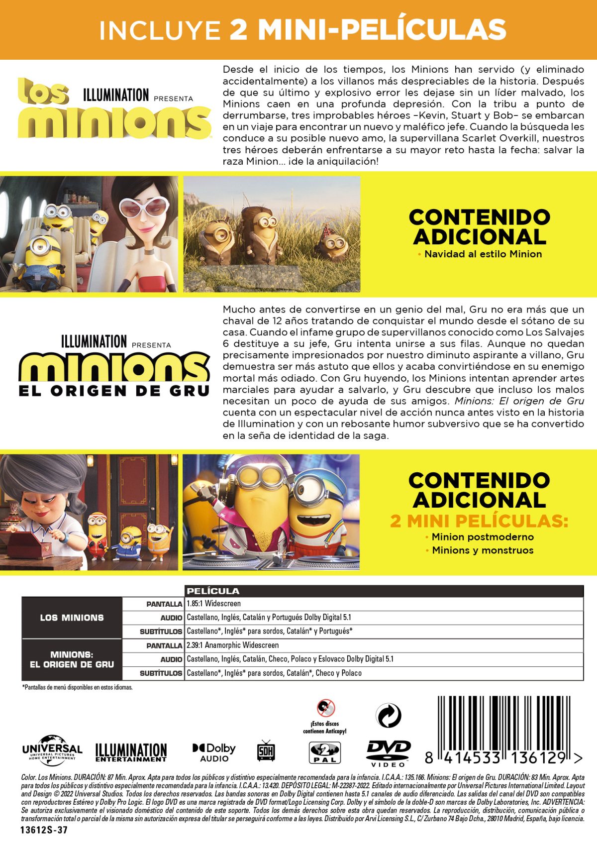 Minions: Pack 1-2 (DVD)