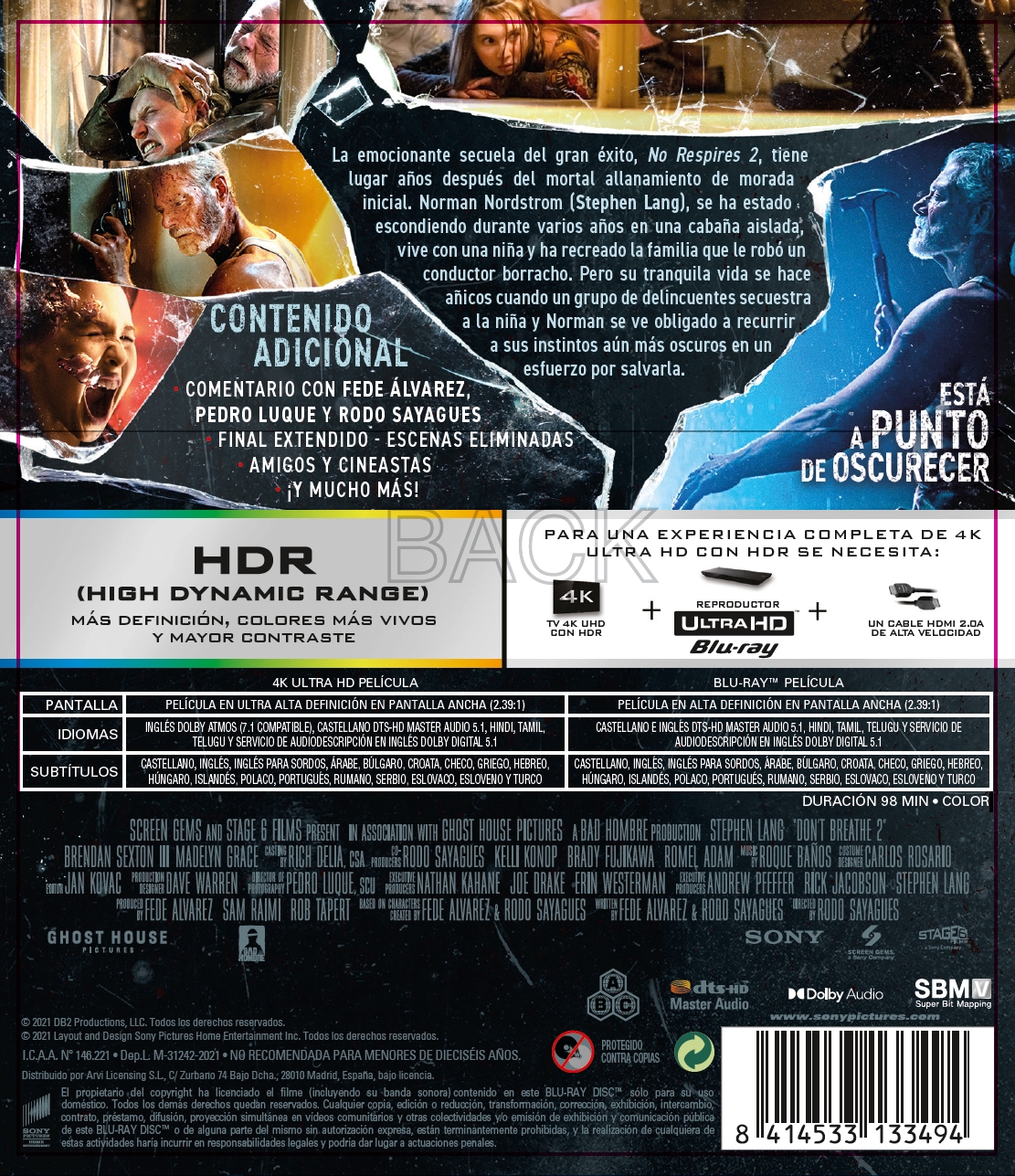 No respires 2 (4K UHD + Blu-ray)