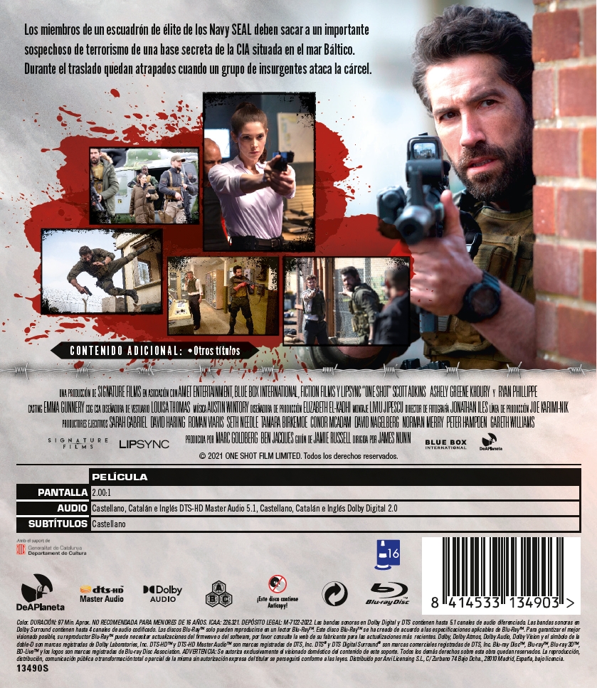 ONE SHOT (MISION DE RESCATE) (BD) - 8414533134903 - Trasera One Shot (Misión de rescate) (Blu-ray)