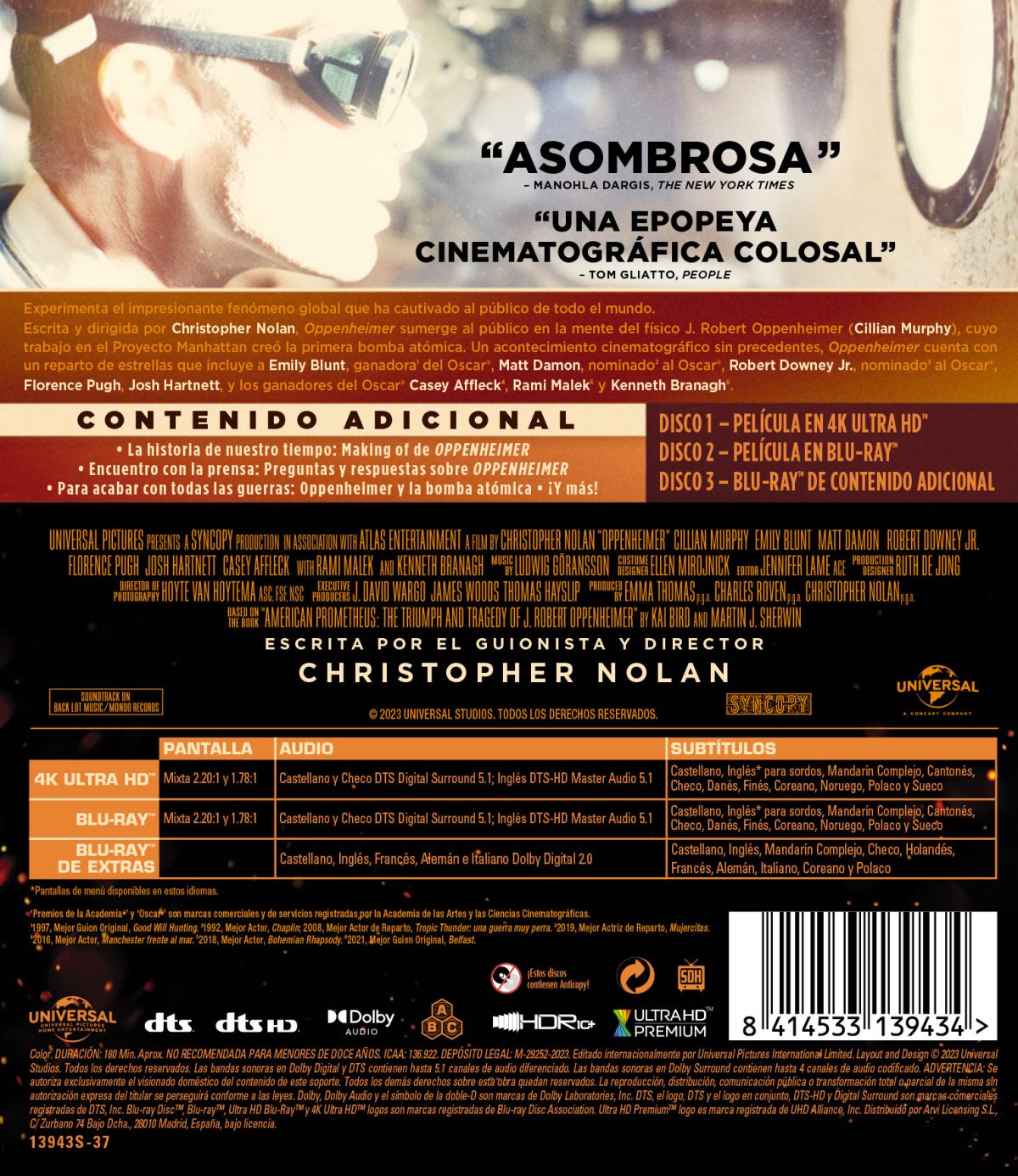 Oppenheimer (4K UHD + Blu-ray + Blu-ray Extras)
