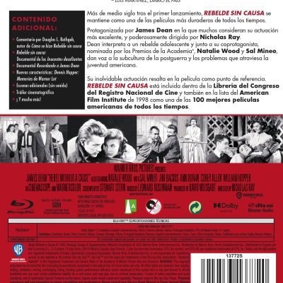 REBELDE SIN CAUSA (BD) - 8414533137720 - Trasera Rebelde sin causa (Blu-ray)