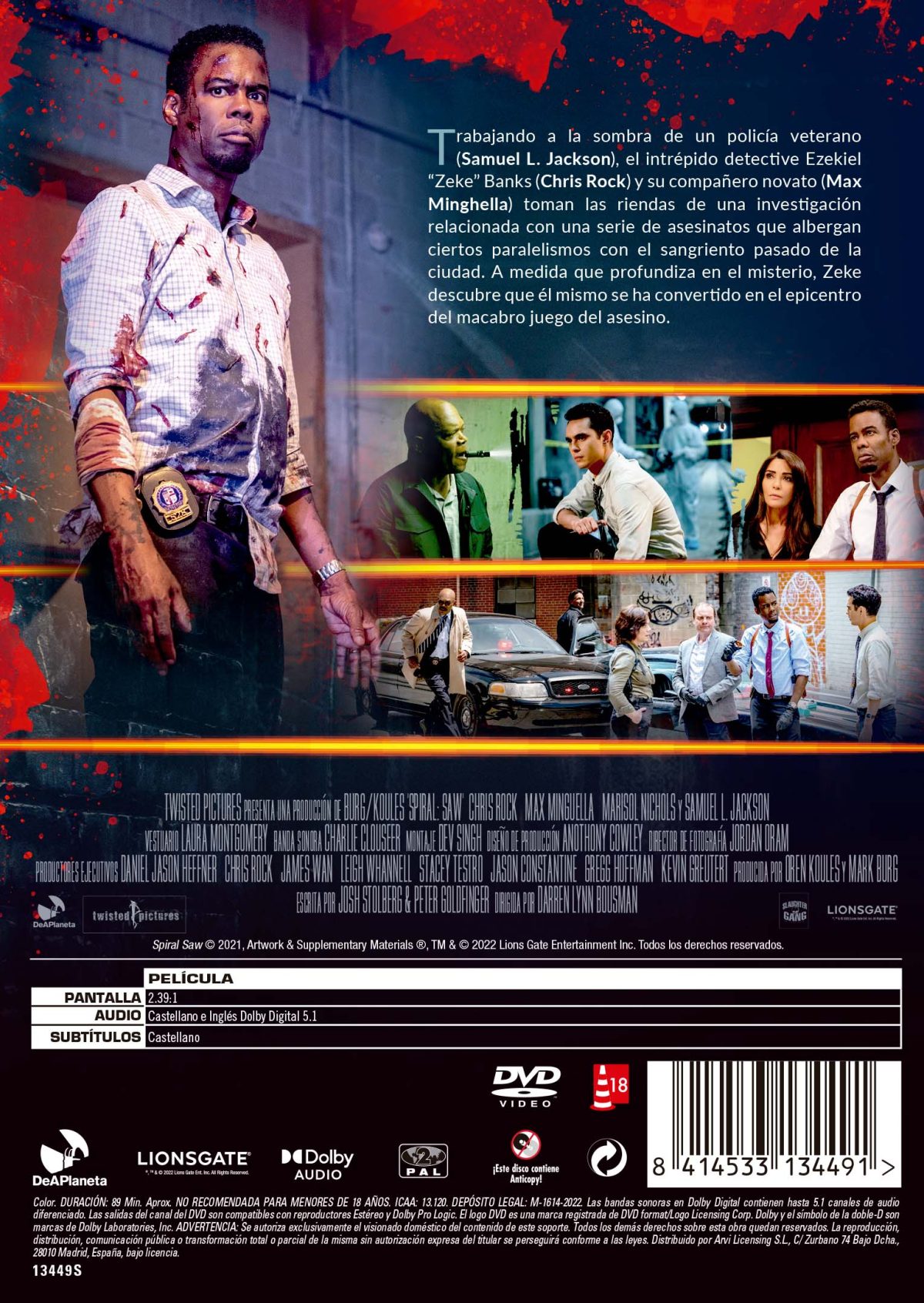 SAW SPIRAL (DVD) - 8414533134491 - Trasera Spiral: Saw (DVD)