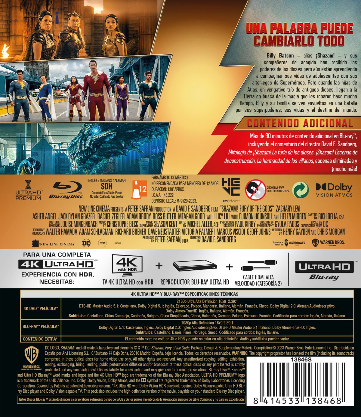 ¡Shazam! La furia de los dioses (4K UHD + Blu-ray)