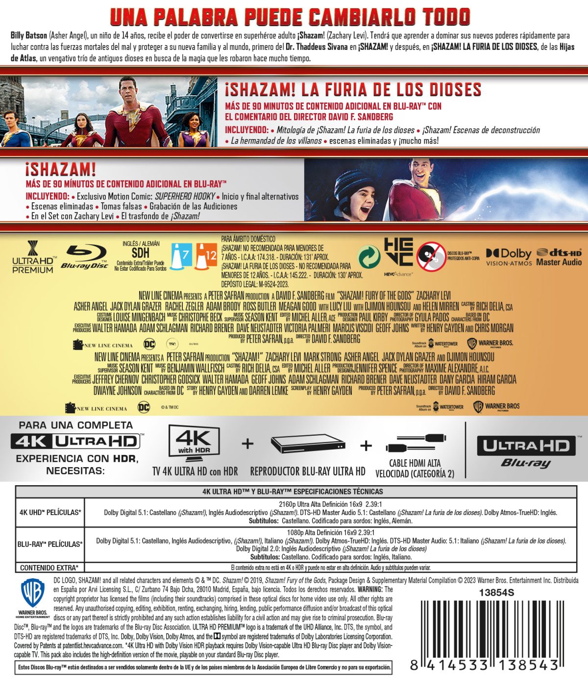 ¡Shazam!: Pack 1-2 (4K UHD + Blu-ray)