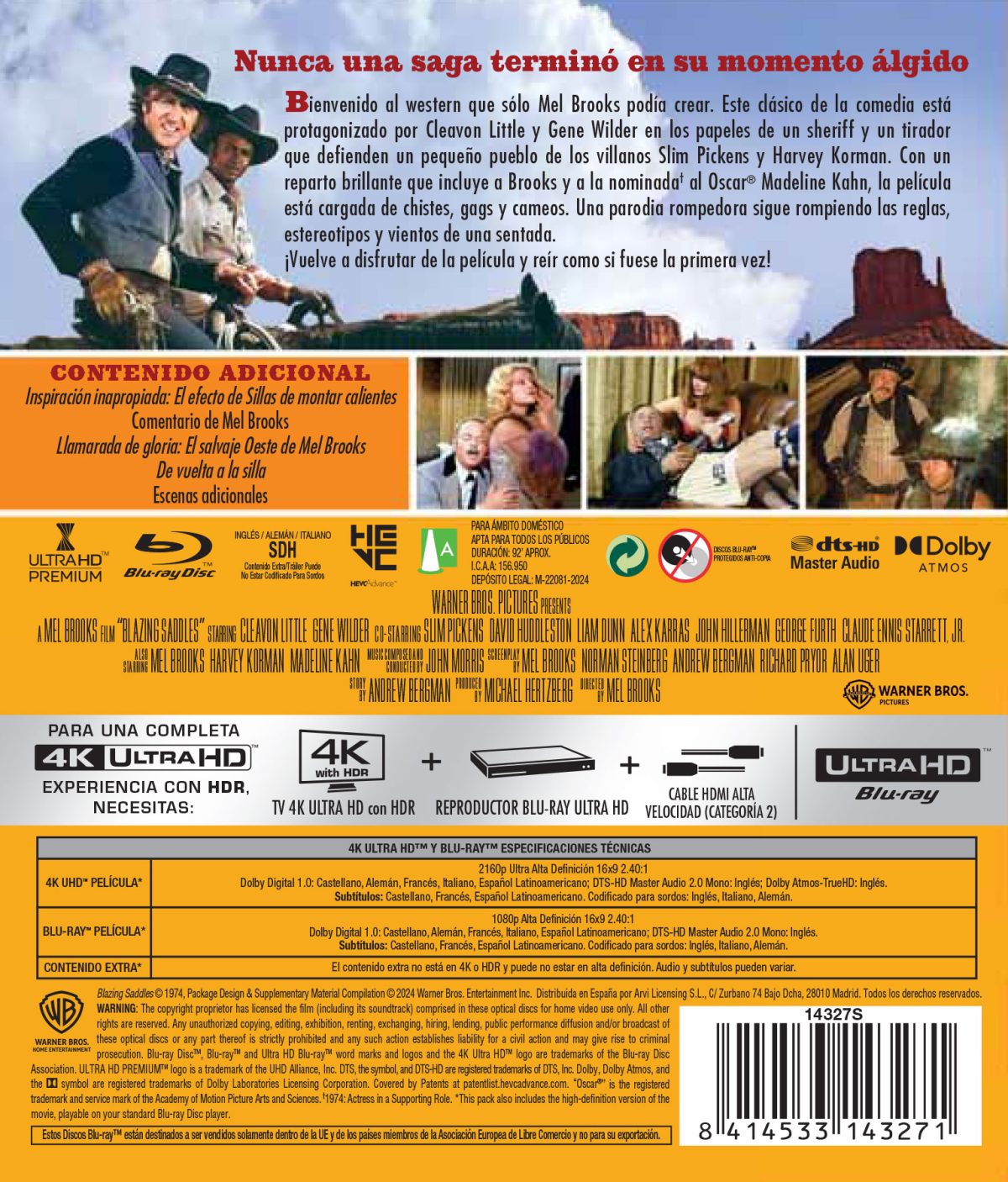 SILLAS DE MONTAR CALIENTES (4K UHD + BD) - 8414533143271 - Trasera Sillas de montar calientes (4K UHD + Blu-ray)