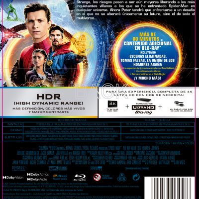 SPIDER-MAN NO WAY HOME (4K UHD + BD) - 8414533134576 - Trasera Spider-Man: No Way Home (4K UHD + Blu-ray)
