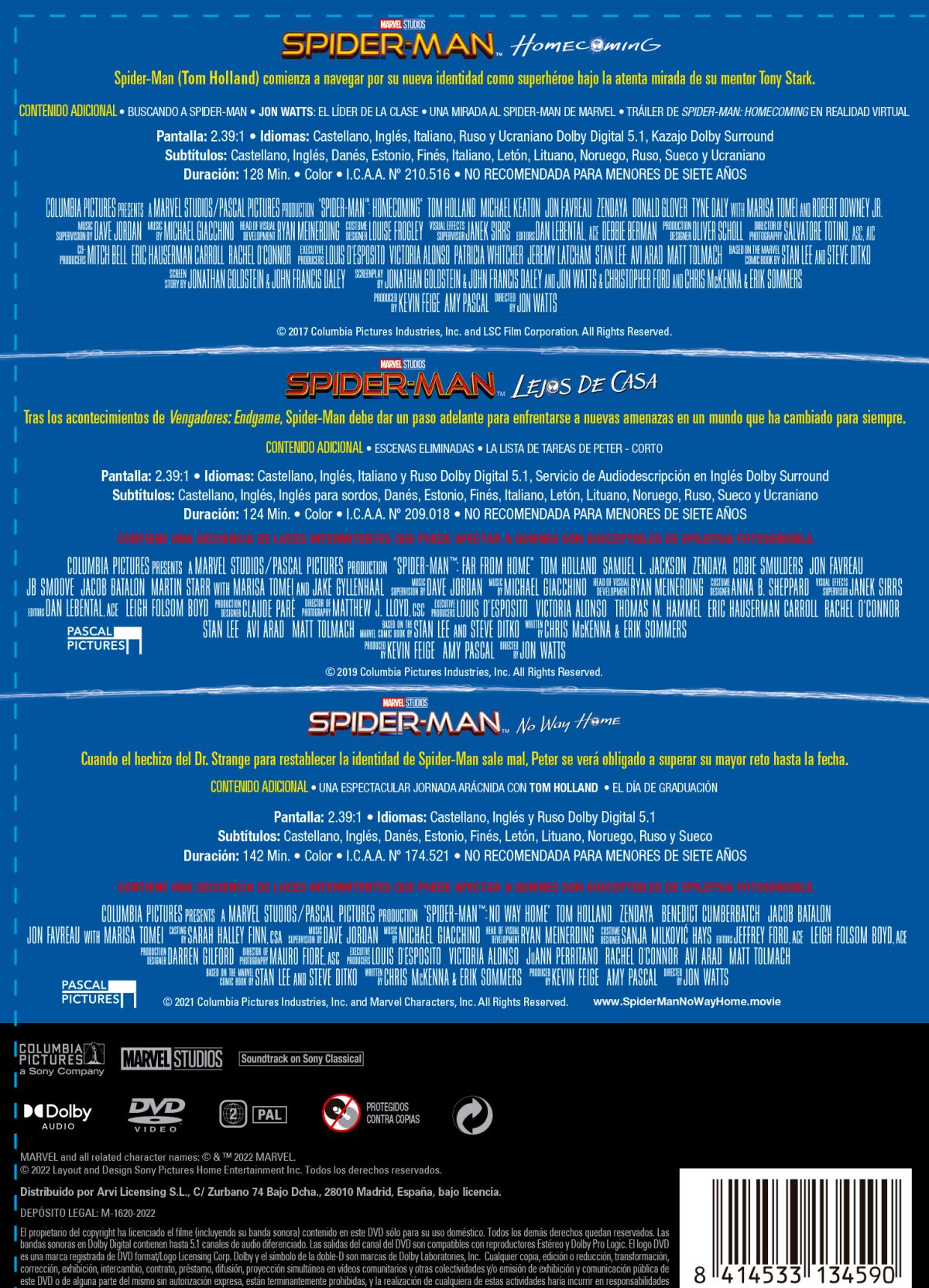 Spider-Man (Tom Holland): Pack 1-3 (DVD)