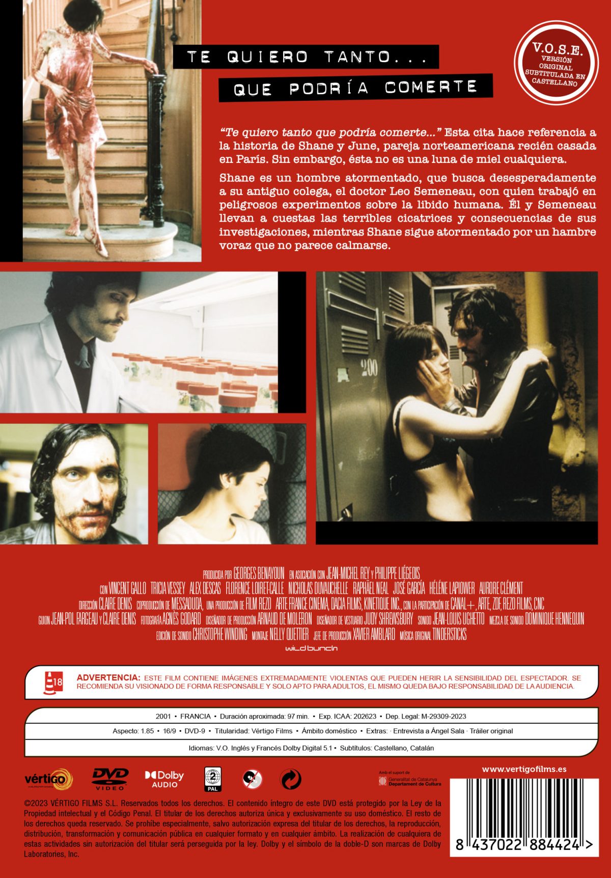 TROUBLE EVERY DAY (VOSE) (DVD) - 8437022884424 - Trasera Trouble Every Day (VOSE) (DVD)