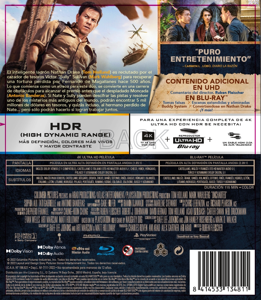 Uncharted (4K UHD + Blu-ray)