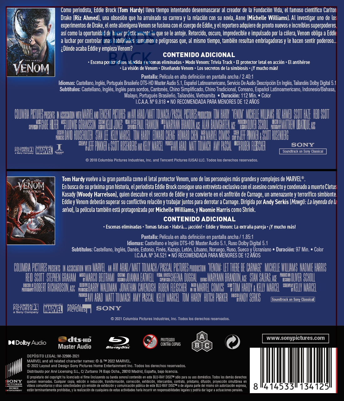 Venom: Pack 1-2 (Blu-ray)